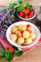  dumplings with strawberries