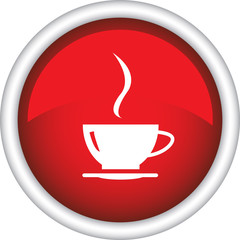 Круглый знак с изображением чашки кофе
