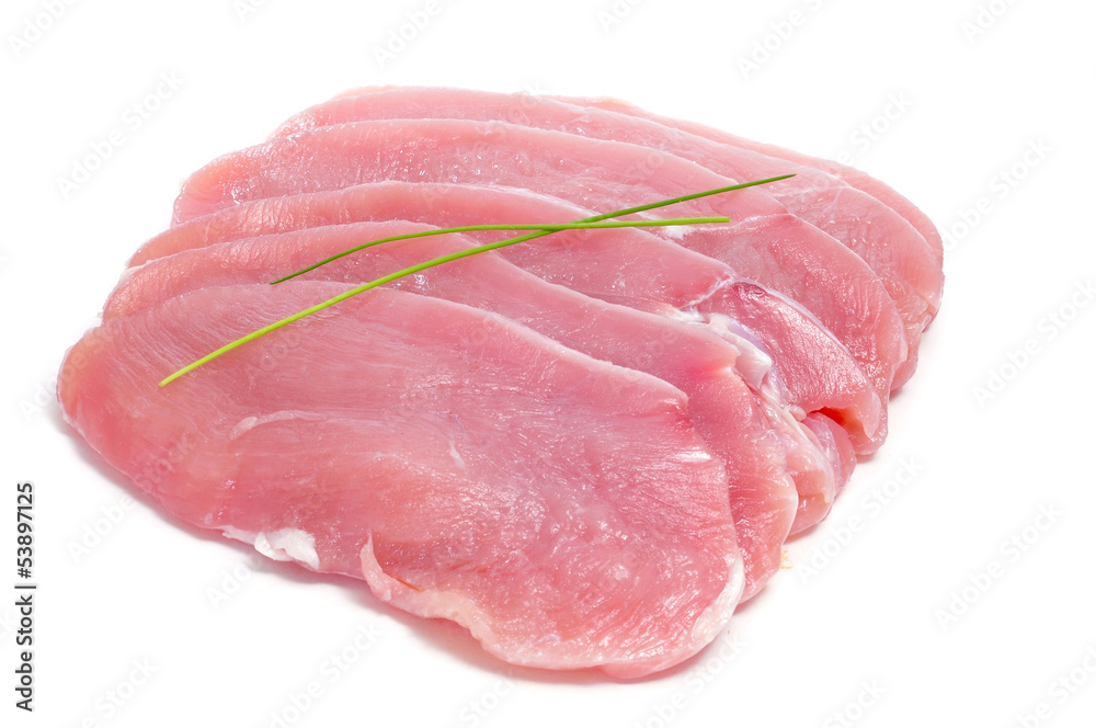 Sticker raw turkey meat