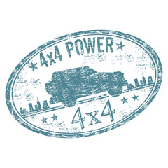 Four wheel drive rubber stamp