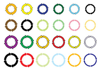 set of color cycling arrows
