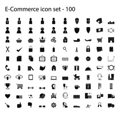 100 ecommerce icons set of vector