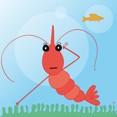 crevette cerise et poisson