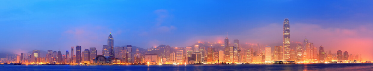 Fototapeta na wymiar Hongkong Victoria Port Panorama