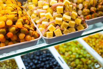 Typical spanish food market.