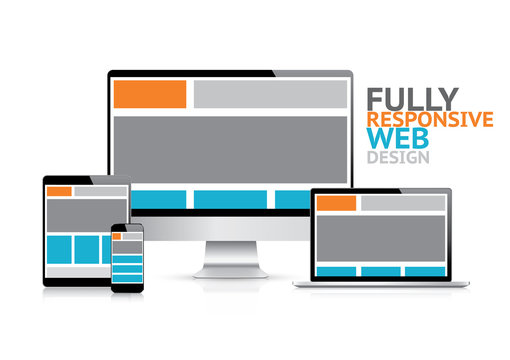 Responsive web design concept in electronic devices vector
