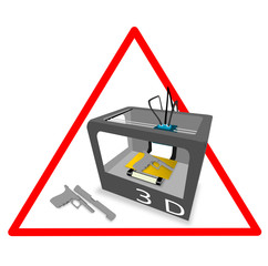 3D Printer Gun Danger red