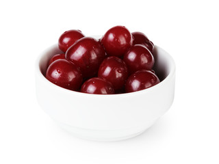 ripe cherries in bowl