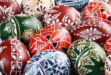 Fototapeta na wymiar Close-up of traditional Easter eggs