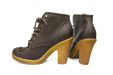 Pair of brown female boots
