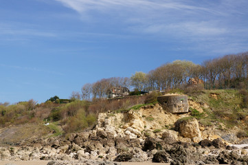 chute de rochers sur falaise de Normandie