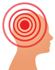 headache or migraine concept