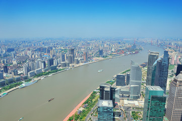 Fototapeta na wymiar Shanghai aerial in the day