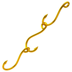 Chain of golden hooks