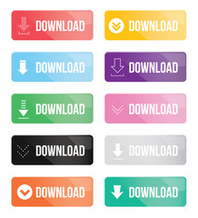 colorful download buttons set