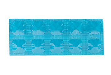 Tablet in blue aluminum strip pack