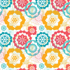 floral sacred geometry lotus seamless pattern