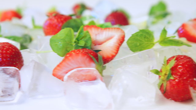 Strawberry with ice