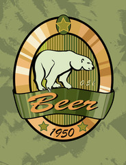 beer label design , polar bear .