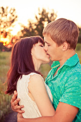 Fototapeta premium Young couple in love outdoor