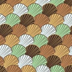 Vector seamless pattern with shells
