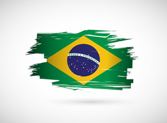 Brazil. Brazilian flag on white background.
