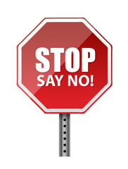 stop, say no. illustration design