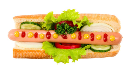 Tasty hot dog, food