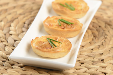 little quiche with cheese and chive