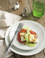 Fried Halloumi Cheese and tomato salad