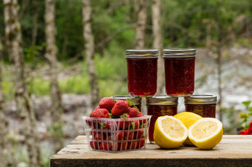 Fresh strawberry lemon curd jam