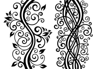 Set of two vector floral illustrations.