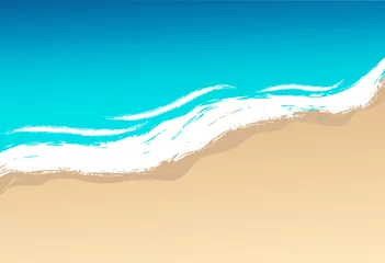 Selbstklebende Fototapeten Vector illustrashion, shoreline and waves © nikolya