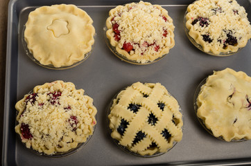 Baking homemade fresh fruit pies