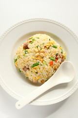chinese food, chicken and green bean fried rice