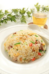 chinese food, chicken and green bean fried rice