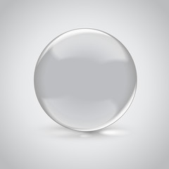 3D empty glass sphere. Vector illustration