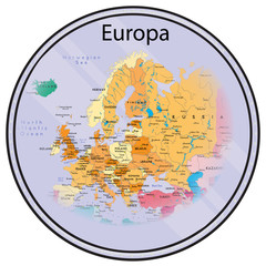 Map of Europe on a coin