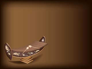 A Beautiful Thai Xylophone on Dark Brown Background