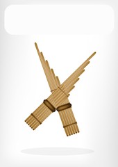 Three Musical Pan Flute with A White Banner