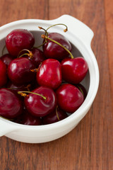 cherry in white bowl