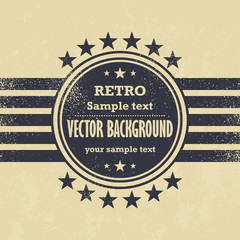 Old vector design - retro label on grunge background - 53918941