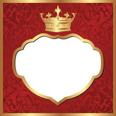 red background with transparent space insert for picture