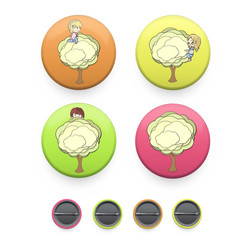 Kids holding trees printed on pin.