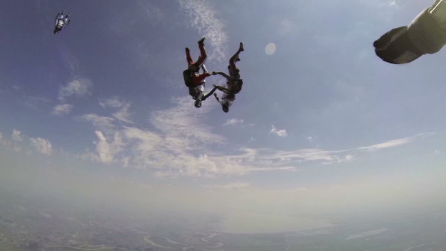 Skydiving video. Slow motion.