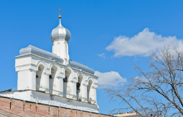 Belfry of St. Sophia Cathedral in Novgorod Kremlin, Russia