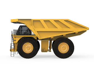 Yellow Mining Truck Isolated