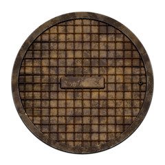 Fototapeta premium Round sewer cover (Manhole serie)