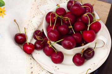 sweet cherry in bowl