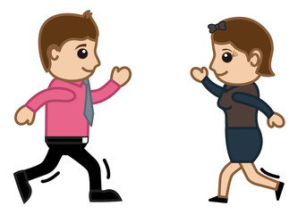 Running for each other Vector Illustration